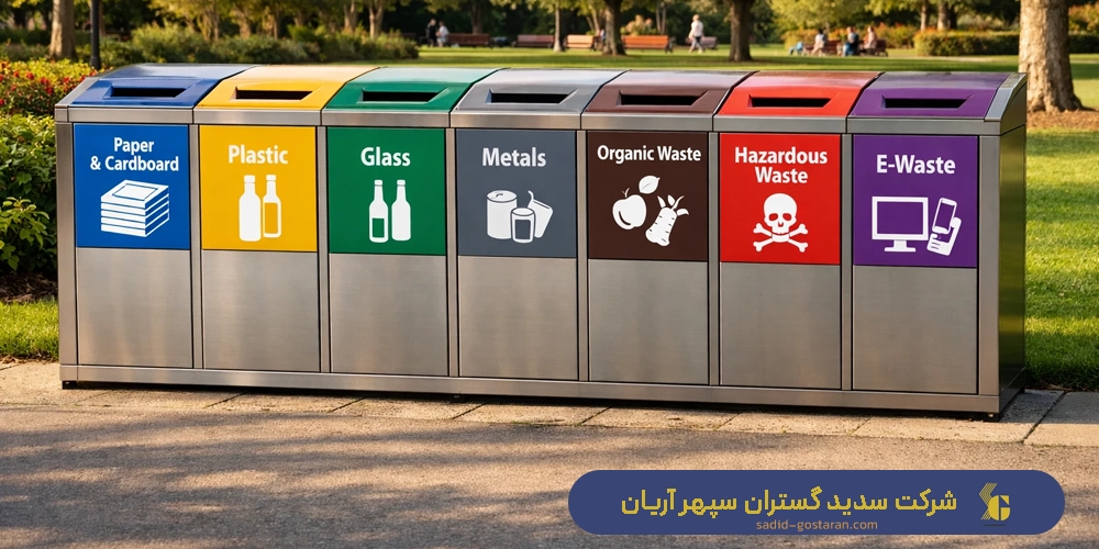 ساخت سطل آشغال فلزی تفکیک زباله