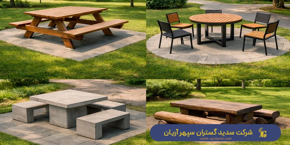 انواع میز و صندلی پارکی بر اساس طراحی
