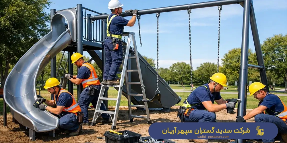 نحوه نصب تاب سرسره فلزی