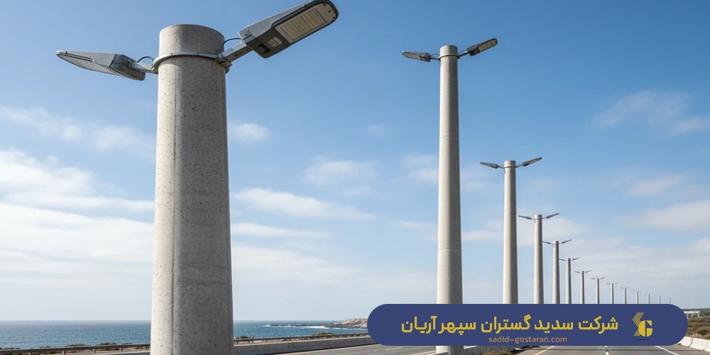 ساخت پایه چراغ بلند بتنی