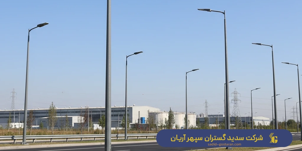 ساخت پایه چراغ بلند فولادی