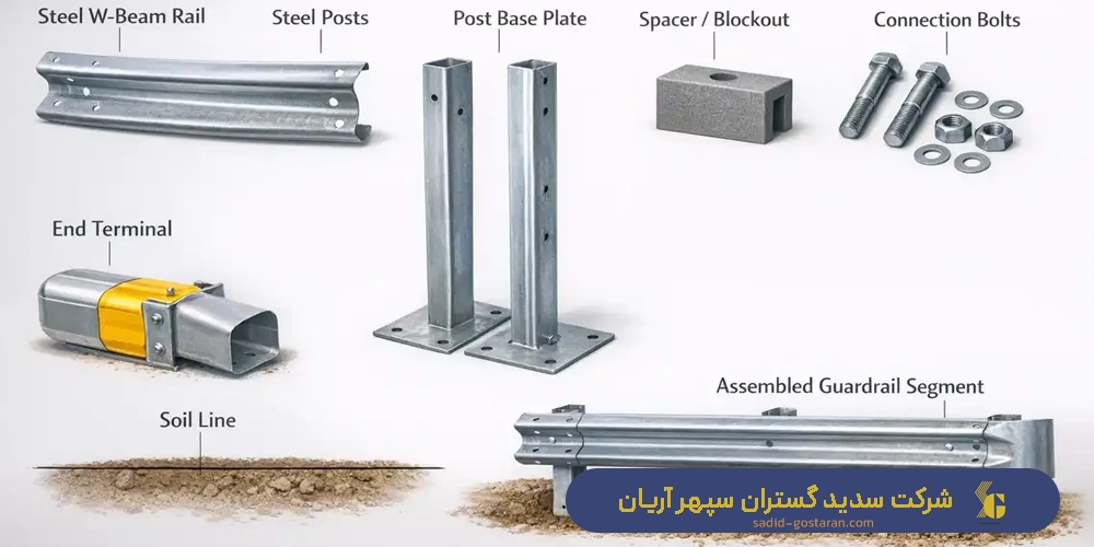 اجزای گاردریل جاده ای - خرید گاردریل جاده ای فلزی