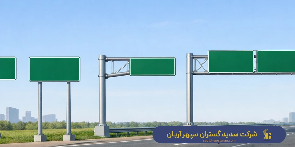 ساخت انواع پایه فلزی تابلو ترافیکی