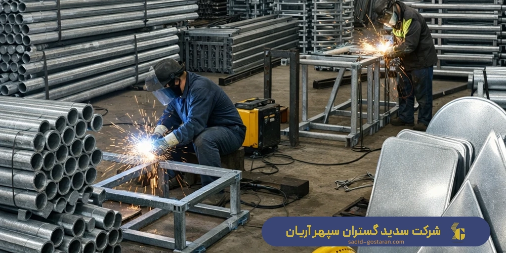 ساخت انواع پایه فلزی تابلو ترافیکی